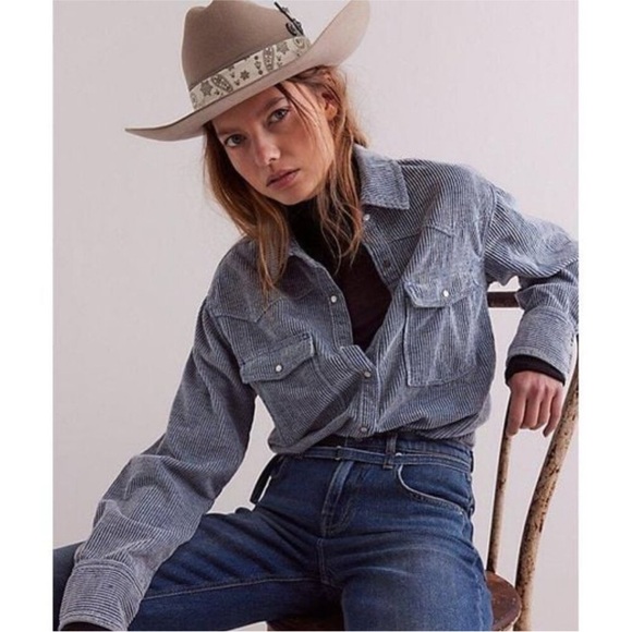 Free People Tops - Free People We The Free Hideaway Cord Shirt